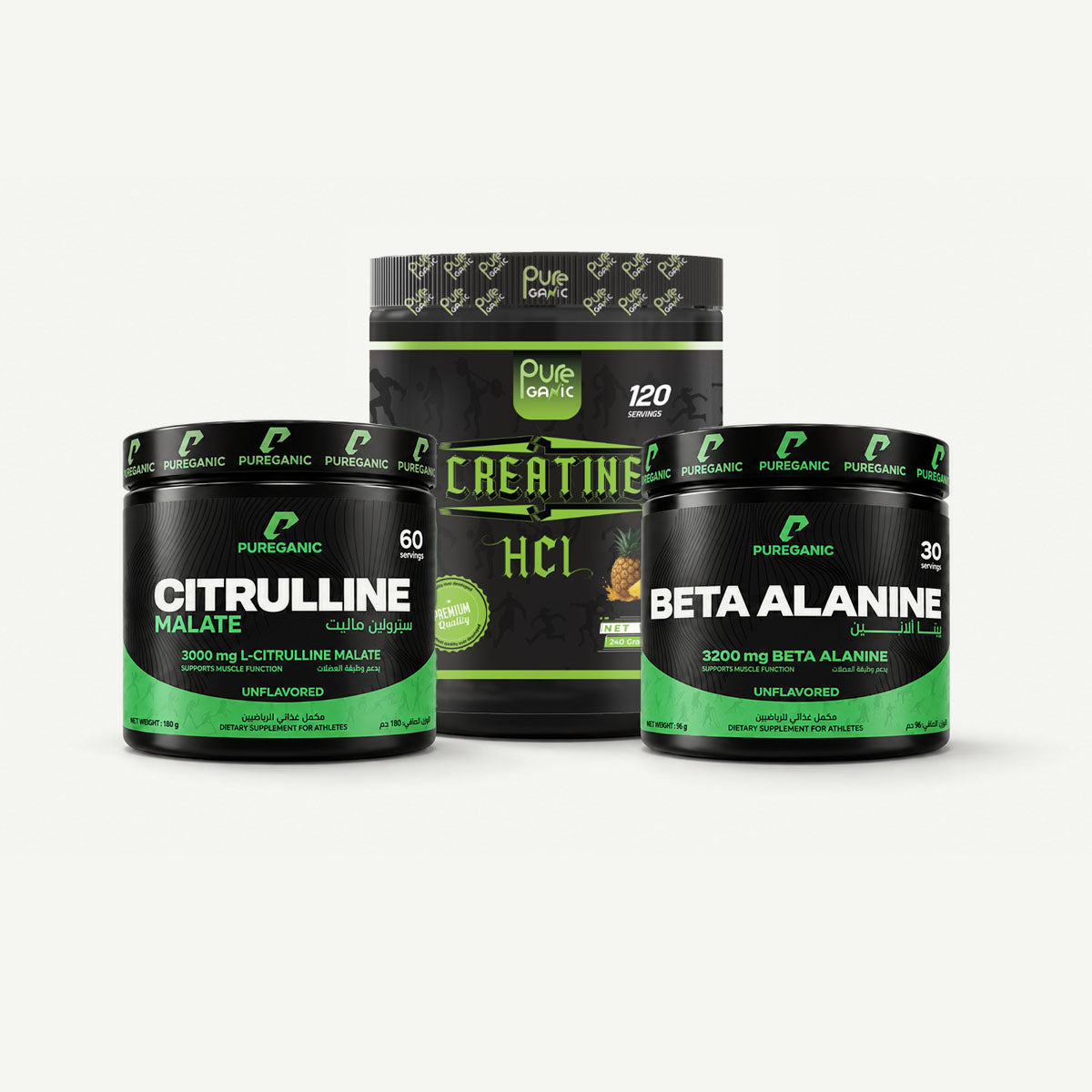Creatine HCL 120 servings + Citrulline 180gm + Beta Alanine