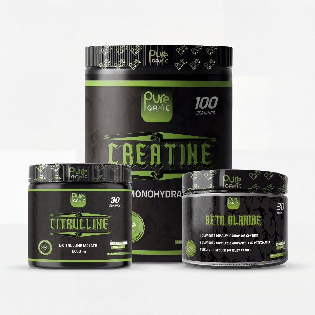 Creatine Monohydrate 100serv + Citrulline + Beta - Pureganic - eg
