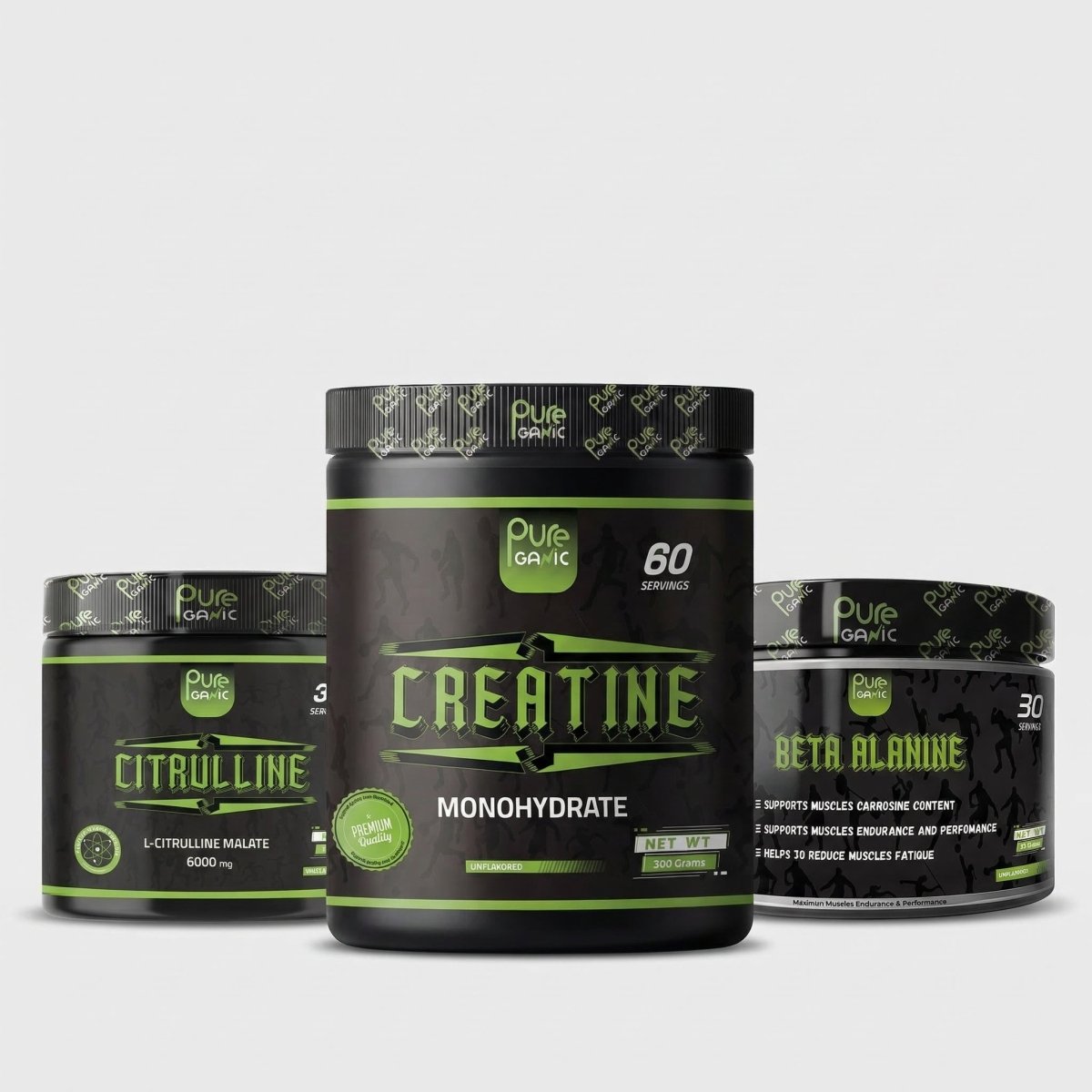 Creatine Monohydrate 60 serv+ Citrulline + Beta - Pureganic - eg