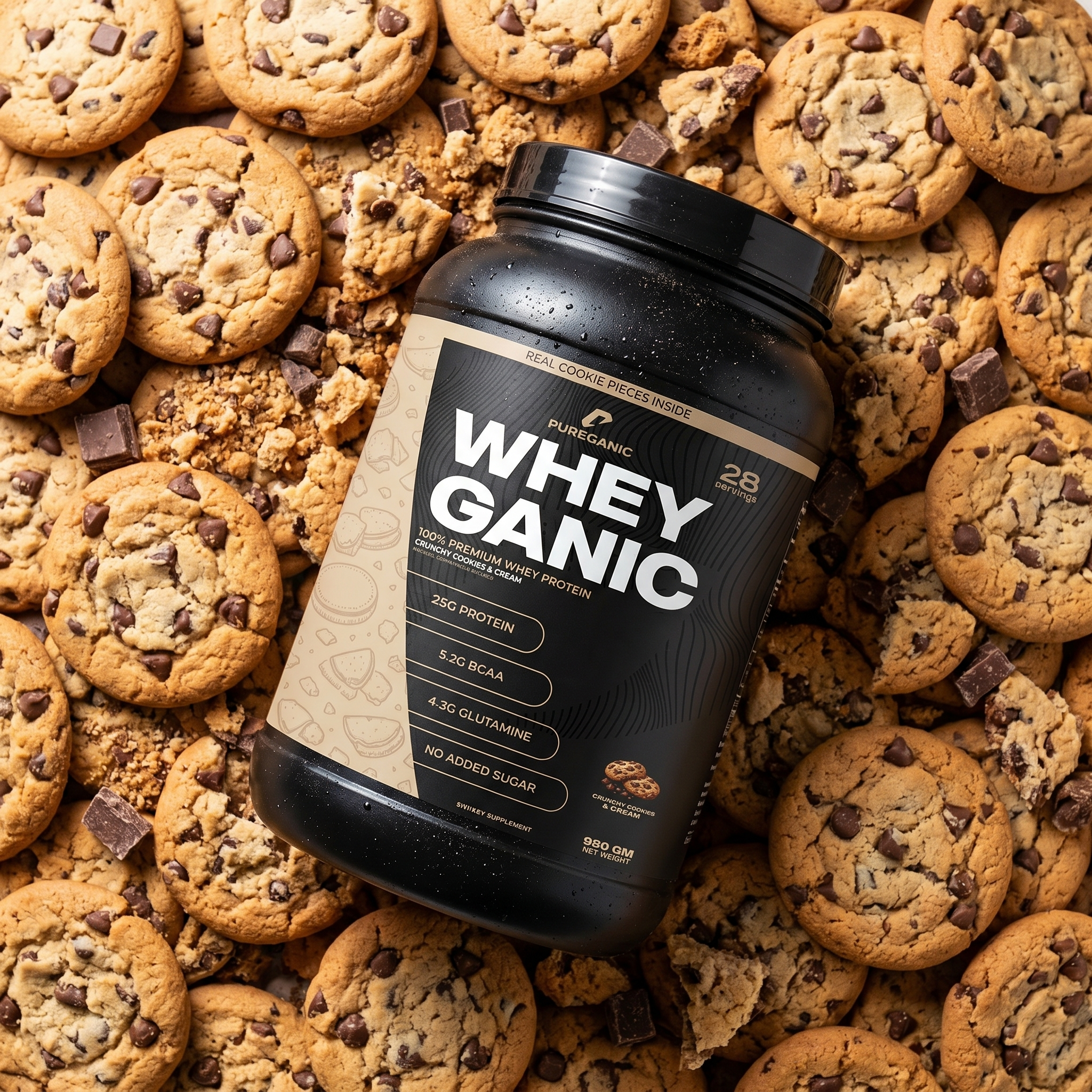 Whey Ganic Crunchy Cookies & Cream Pureganic-eg