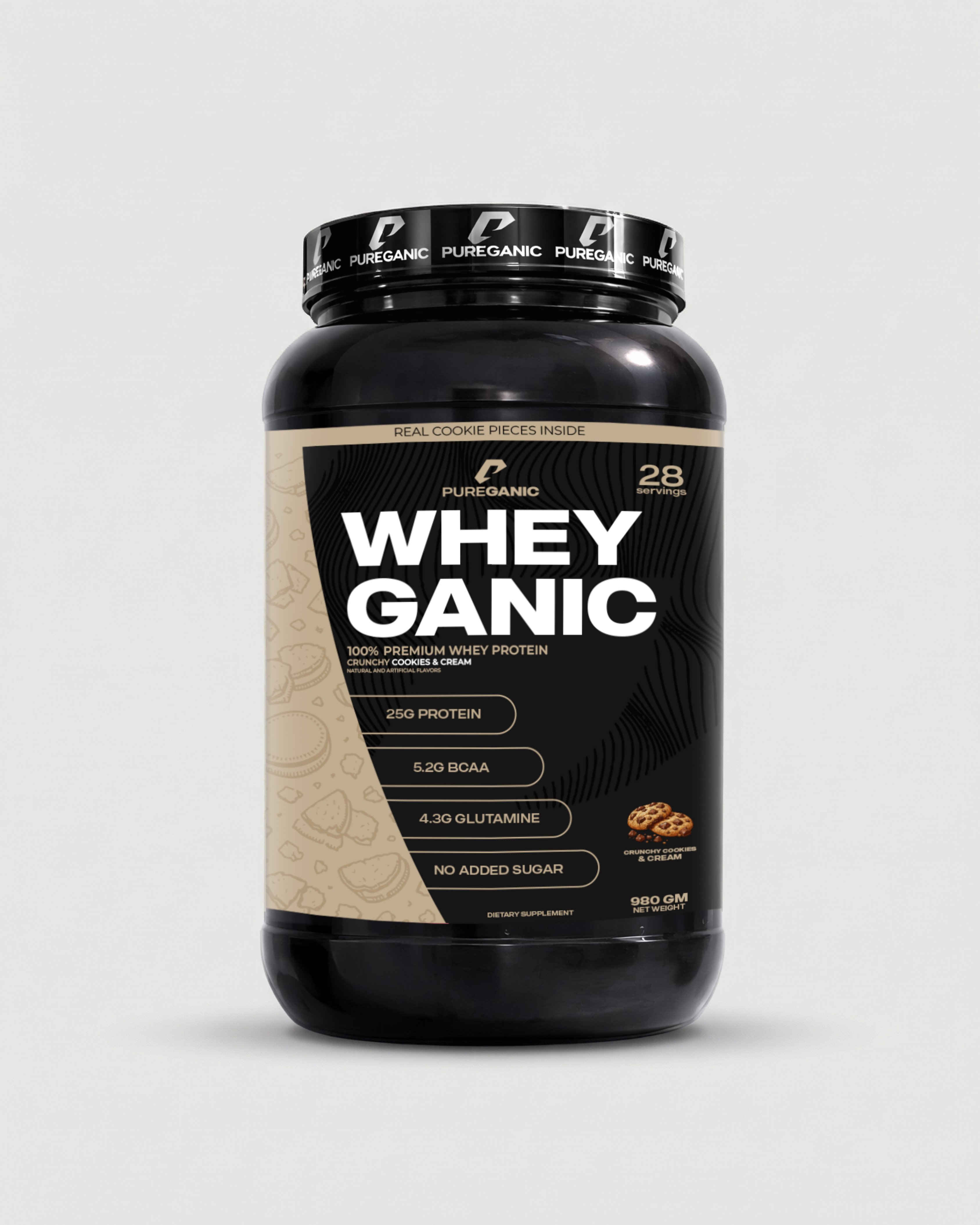 Whey Ganic Crunchy Cookies & Cream Pureganic-eg