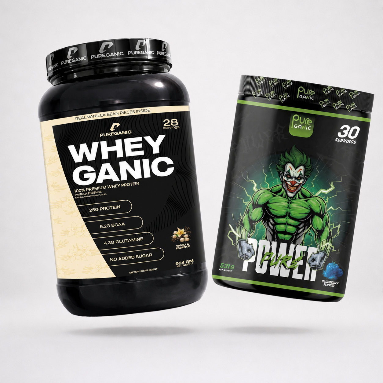 Whey Ganic Vanilla Essence + Pure Power