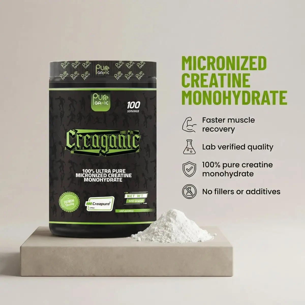 Creaganic Creapure 500 Gram - Pureganic - eg