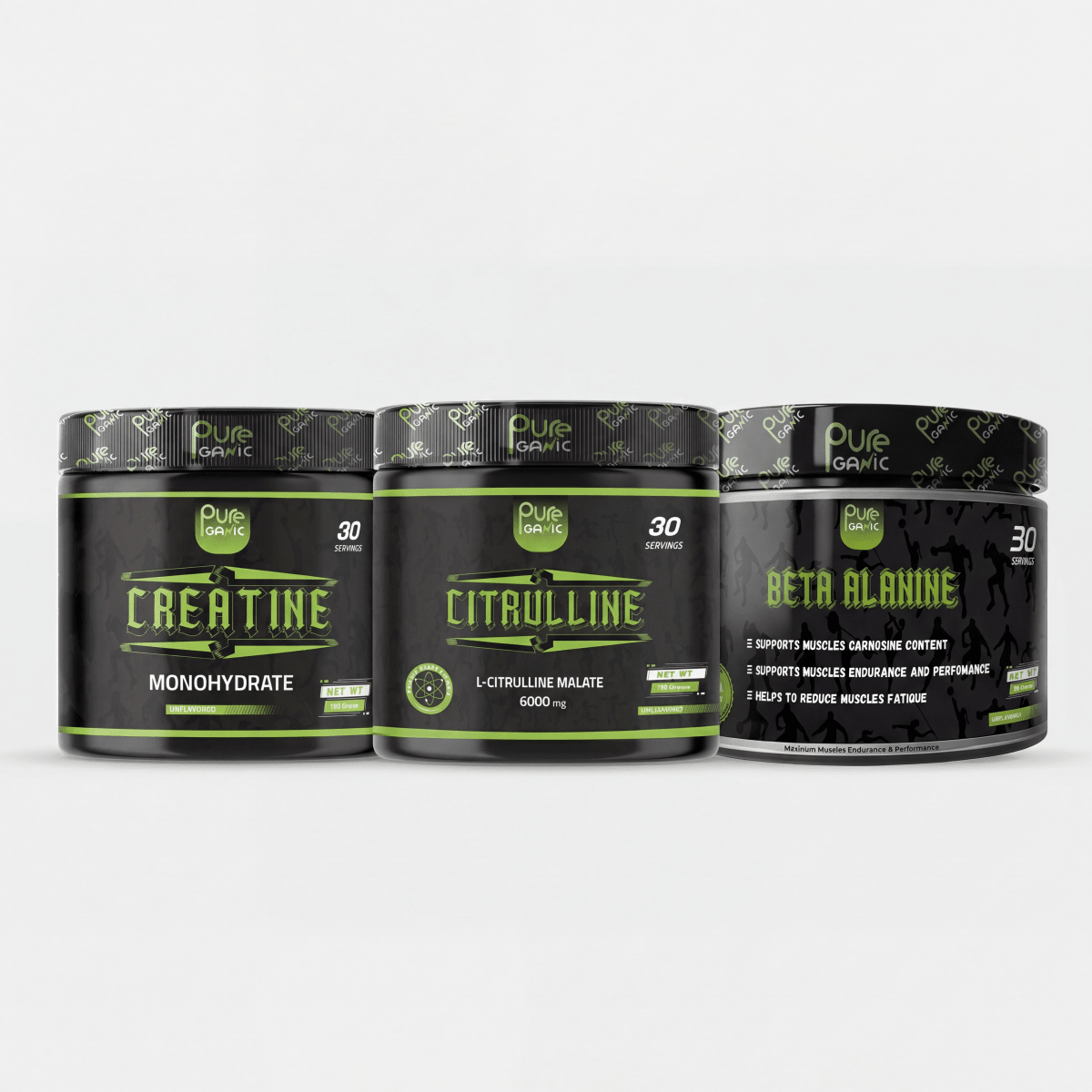 Creatine Monohydrate 30 serv + Citrulline + Beta - Pureganic - eg