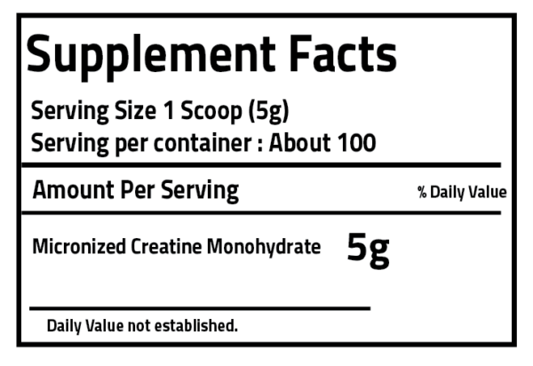 Creatine monohydrate- 100 serv - 500 gm - Image 2