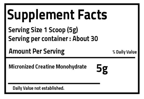 Creatine monohydrate 30 serv- 150 gm - Image 2